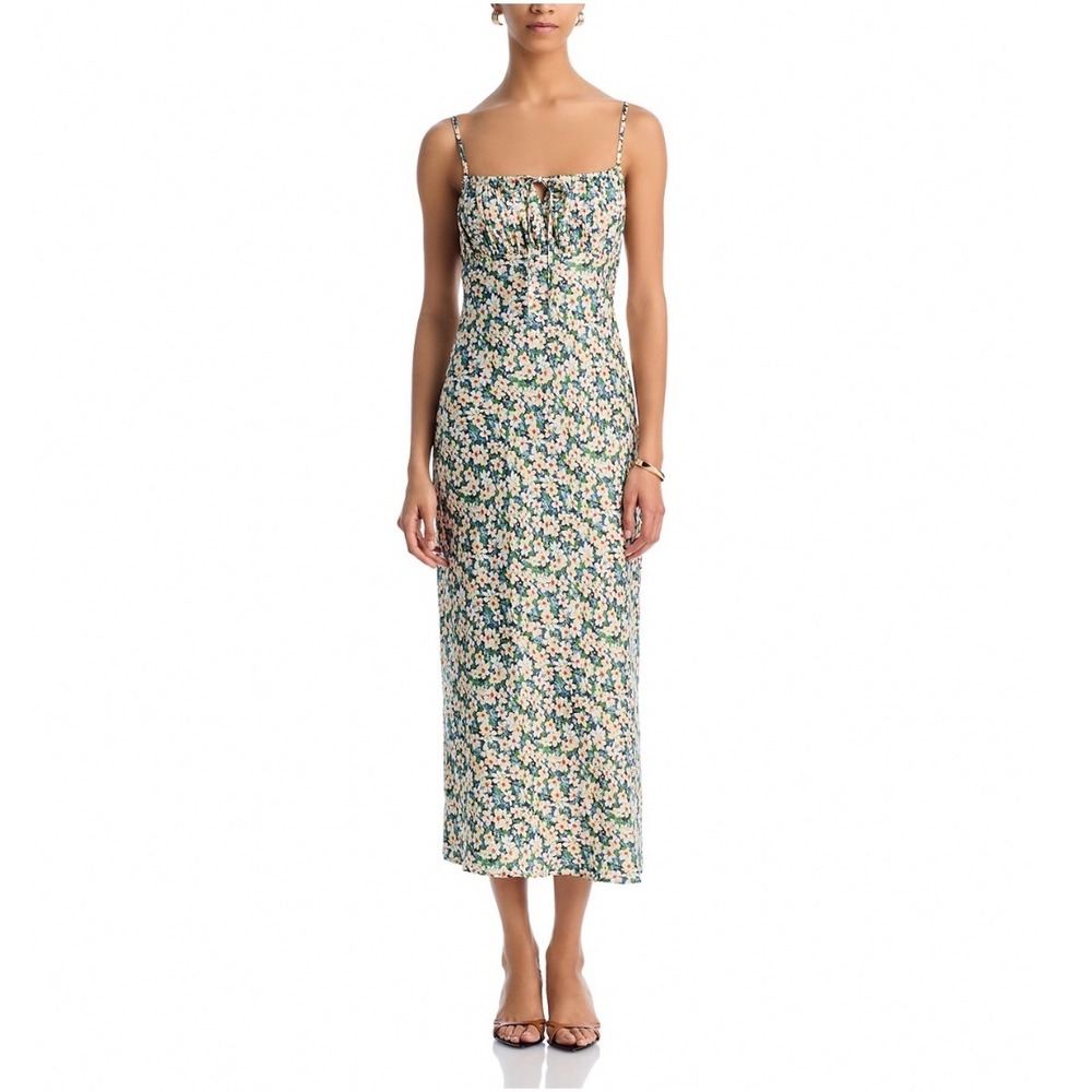 Ciao Lucia Leo Dress Poppy Floral Print Midi Empire Waist Square Neck Small NWT